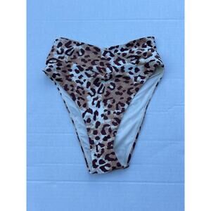 Aerie Leopard Print High Waisted High Cut Cheeky Bottom
